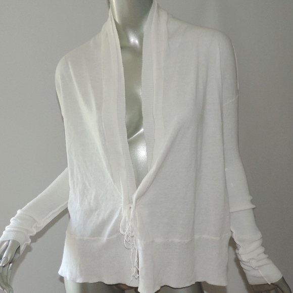 label+thread Sweaters Labelthread White Cotton Cardigan Sweater Xs Poshmark